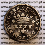 Tostão Prata D. João V 1706-1750, Anverso XXX invertidos, (•✤•), diadema perolado, Reverso cruz vazada, (+✤+)