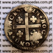 Tostão Prata D. João V 1706-1750, Anverso XXX invertidos, (•✤•), diadema perolado, Reverso cruz vazada, (+✤+)