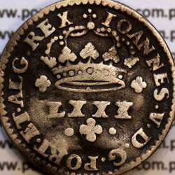 Tostão Prata D. João V 1706-1750, Anverso XXX invertidos, (•✤•), Reverso cruz vazada, (+✤+)