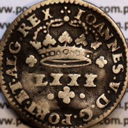 Tostão Prata D. João V 1706-1750, Anverso XXX invertidos, (•✤•), diadema perolado, Reverso cruz vazada, (+✤+)