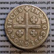 Tostão Prata D. João V (1706-1750), 100 réis prata, anverso (•✤•), Reverso (✤), World Coins Portugal KM177