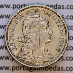 50 Centavos 1927 em Alpaca, $50 centavos 1927 Republica Portuguesa, (Bela), World Coins Portugal  KM 577