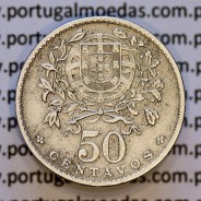 50 Centavos 1927 em Alpaca, $50 centavos 1927 Republica Portuguesa, (MBC), World Coins Portugal  KM#577