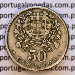 50 Centavos 1927 em Alpaca, $50 centavos 1927 Republica Portuguesa, (BC), World Coins Portugal  KM 577 50 Centavos 1927 em Alpaca, $50 centavos 1927 Republica Portuguesa, (BC), World Coins Portugal  KM 577