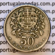 50 Centavos 1927 em Alpaca, $50 centavos 1927 Republica Portuguesa, (BC), World Coins Portugal  KM 577