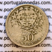50 Centavos 1927 em Alpaca, $50 centavos 1927 Republica Portuguesa, (BC), World Coins Portugal  KM 577