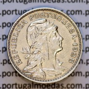Portugal, Nickel brass coin of 50 Centavos 1928 of Portuguese Republic, (AU), World Coins Portugal KM 577