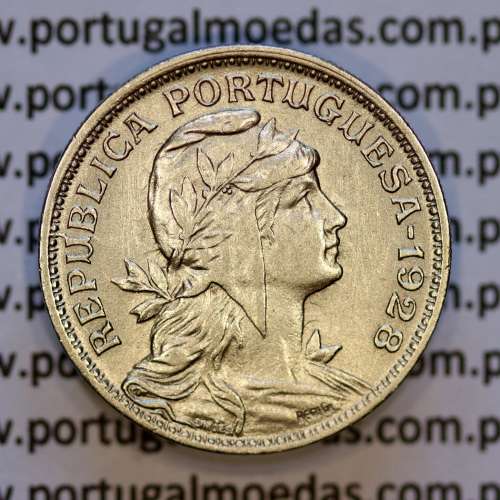 50 Centavos 1928 em Alpaca, $50 centavos 1928 Republica Portuguesa, (Bela), World Coins Portugal  KM 577