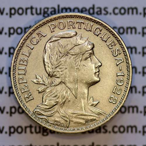 50 Centavos 1928 em Alpaca, $50 centavos 1928 Republica Portuguesa, (Bela-), World Coins Portugal  KM 577