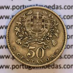 50 Centavos 1928 em Alpaca, $50 centavos 1928 Republica Portuguesa, (MBC+/Bela-), World Coins Portugal  KM 577