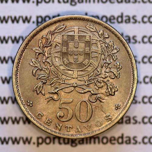 50 Centavos 1928 em Alpaca, $50 centavos 1928 Republica Portuguesa, (MBC+/Bela-), World Coins Portugal  KM 577