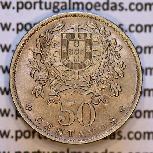 50 Centavos 1928 em Alpaca, $50 centavos 1928 Republica Portuguesa, (MBC+/Bela-), World Coins Portugal  KM 577