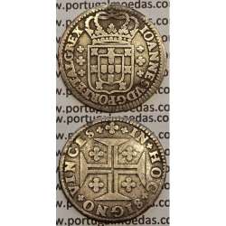 MOEDA 6 VINTÉNS PRATA 1706-1750 (MBC) - ESCUDO COM 10 mm - D.JOÃO V