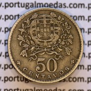 50 Centavos 1928 em Alpaca, $50 centavos 1928 Republica Portuguesa, (MBC), World Coins Portugal  KM#577
