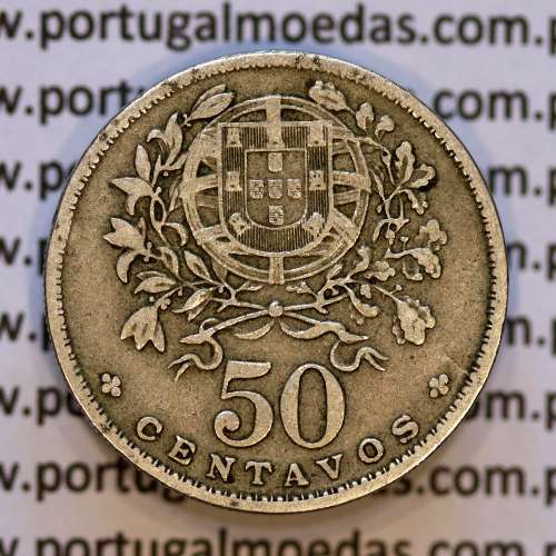 50 Centavos 1928 em Alpaca, $50 centavos 1928 Republica Portuguesa, (MBC), World Coins Portugal  KM 577