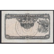 Nota de 500 Reis 1904 c/sobrecarga Republica ,quinhentos Reis 27/12/1904 Chapa: 3 - Banco de Portugal (Pouco Circulada)