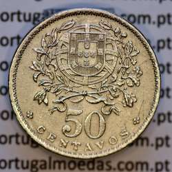 Portugal, Nickel brass coin of 50 Centavos 1929 of Portuguese Republic, (AU), World Coins Portugal KM 577