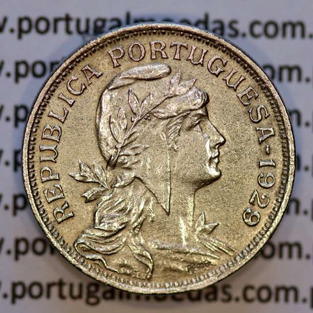 50 Centavos 1929 em Alpaca, $50 centavos Republica Portuguesa, (Bela) World Coins Portugal  KM 577