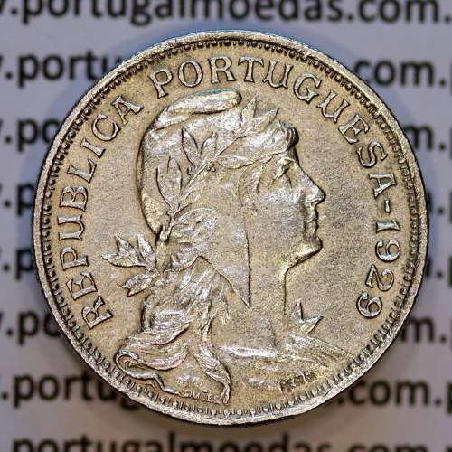 Portugal, Nickel brass coin of 50 Centavos 1929 of Portuguese Republic, (AU), World Coins Portugal KM 577