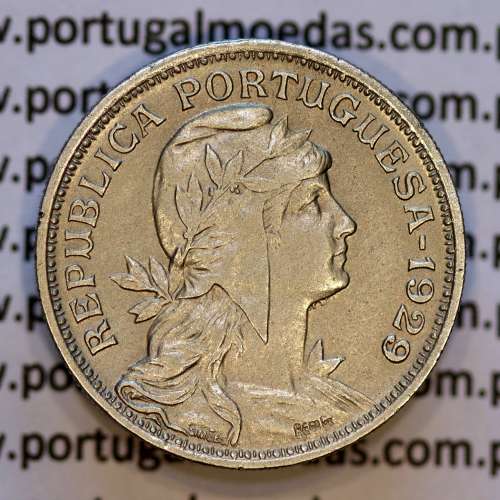 50 Centavos 1929 em Alpaca, $50 centavos Republica Portuguesa, (Bela) World Coins Portugal  KM 577