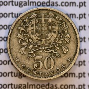 50 Centavos 1929 em Alpaca, $50 centavos Republica Portuguesa, (MBC) World Coins Portugal  KM 577