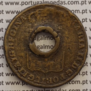 MOEDA PATACO (40 REIS) BRONZE 1847 - CARIMBO G.C.P. COM PONTO - D.MARIA II
