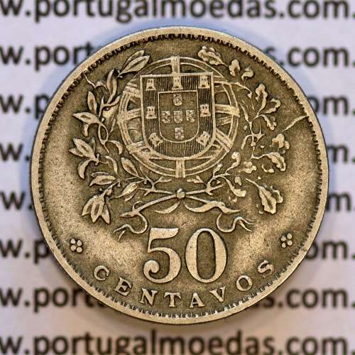 50 Centavos 1930 Alpaca, $50 Centavos 1930 Republica Portuguesa, (MBC+), World Coins Portugal KM 577