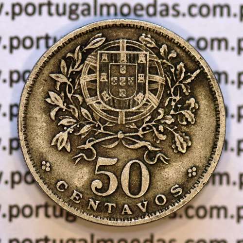 50 Centavos 1930 Alpaca, $50 Centavos 1930 Republica Portuguesa, (MBC+), World Coins Portugal KM 577