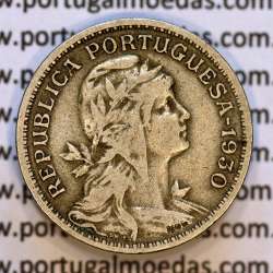 50 Centavos 1930 Alpaca, $50 Centavos 1930 Republica Portuguesa, (MBC), World Coins Portugal KM 577