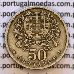 50 Centavos 1930 Alpaca, $50 Centavos 1930 Republica Portuguesa, (MBC), World Coins Portugal KM 577
