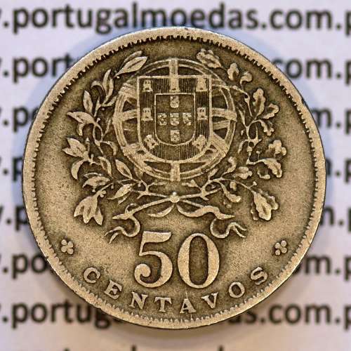 50 Centavos 1930 Alpaca, $50 Centavos 1930 Republica Portuguesa, (MBC), World Coins Portugal KM 577