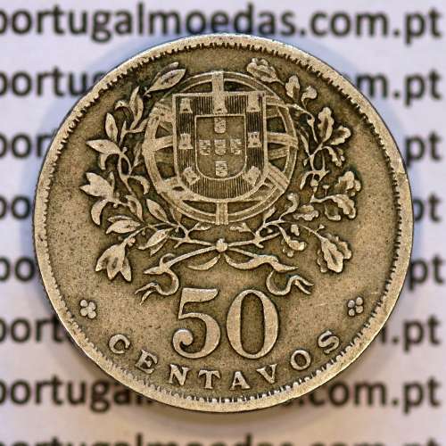 50 Centavos 1930 Alpaca, $50 Centavos 1930 Republica Portuguesa, (MBC), World Coins Portugal KM 577