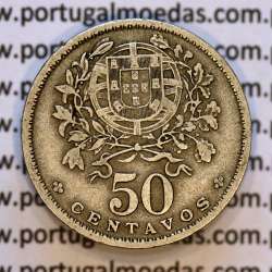50 Centavos 1930 Alpaca, $50 Centavos 1930 Republica Portuguesa, (MBC), World Coins Portugal KM 577
