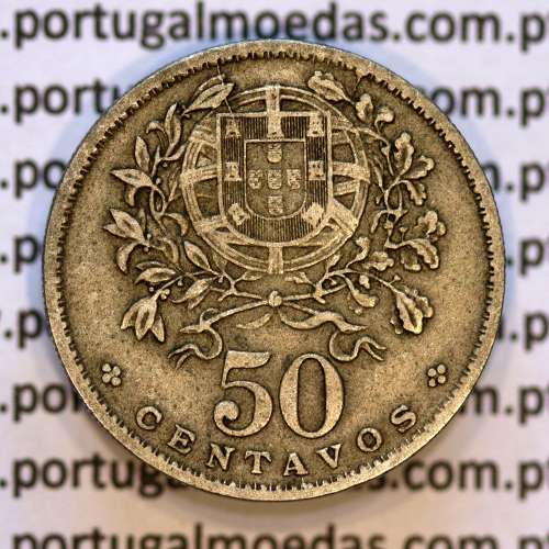 50 Centavos 1930 Alpaca, $50 Centavos 1930 Republica Portuguesa, (MBC), World Coins Portugal KM 577