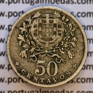 50 Centavos 1930 Alpaca, $50 Centavos 1930 Republica Portuguesa, (MBC), World Coins Portugal KM#577