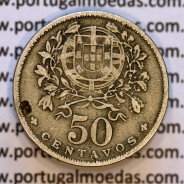 50 Centavos 1930 Alpaca, $50 Centavos 1930 Republica Portuguesa, (BC), World Coins Portugal KM 577