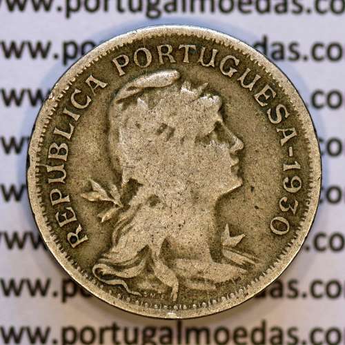 50 Centavos 1930 Alpaca, $50 Centavos 1930 Republica Portuguesa, (BC), World Coins Portugal KM 577