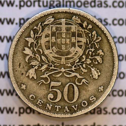 50 Centavos 1930 Alpaca, $50 Centavos 1930 Republica Portuguesa, (BC), World Coins Portugal KM 577
