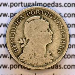 50 Centavos 1930 Alpaca, $50 Centavos 1930 Republica Portuguesa, (BC), World Coins Portugal KM 577