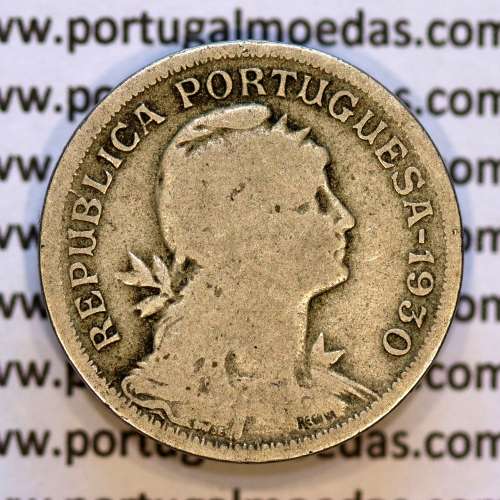 50 Centavos 1930 Alpaca, $50 Centavos 1930 Republica Portuguesa, (BC), World Coins Portugal KM 577