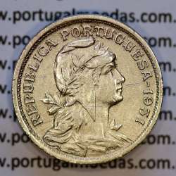 50 Centavos 1931 Alpaca, $50 Centavos 1931 Republica Portuguesa, (MBC+), World Coins Portugal KM 577
