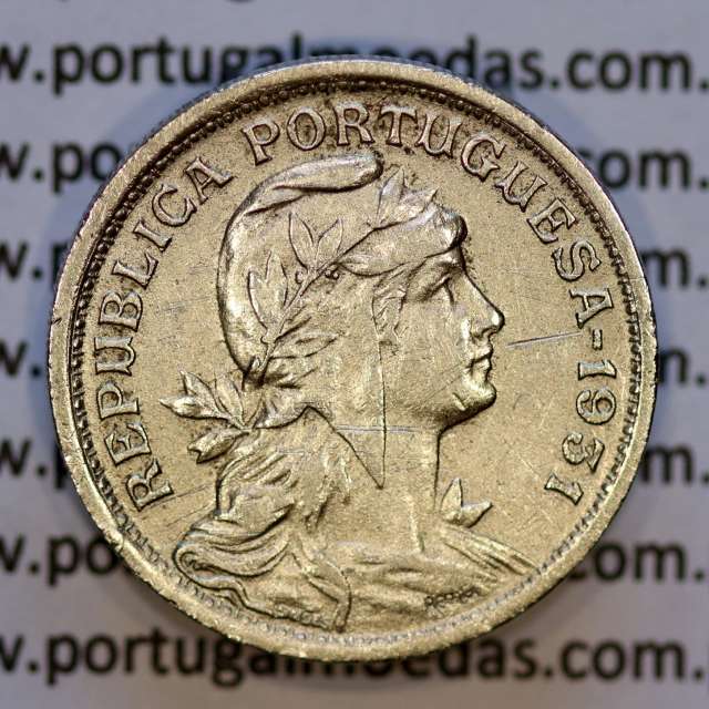 50 Centavos 1931 Alpaca, $50 Centavos 1931 Republica Portuguesa, (MBC+), World Coins Portugal KM 577