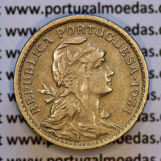 50 Centavos 1931 Alpaca, $50 Centavos 1931 Republica Portuguesa, (MBC+), World Coins Portugal KM 577