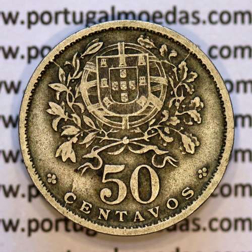 50 Centavos 1931 Alpaca, $50 Centavos 1931 Republica Portuguesa, (MBC), World Coins Portugal KM 577