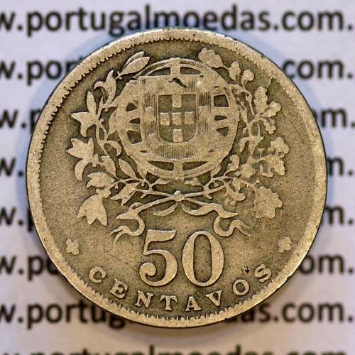 50 Centavos 1931 Alpaca, $50 Centavos 1931 Republica Portuguesa, (BC), World Coins Portugal KM 577