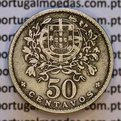 50 Centavos 1935 Alpaca, $50 centavos 1935 Republica Portuguesa, (MBC), World Coins Portugal KM 577