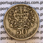 50 Centavos 1935 Alpaca, $50 centavos 1935 Republica Portuguesa, (MBC), World Coins Portugal KM#577
