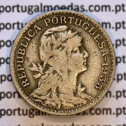 50 Centavos 1935 Alpaca, $50 centavos 1935 Republica Portuguesa, (MBC), World Coins Portugal KM 577