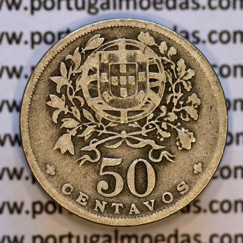 50 Centavos 1935 Alpaca, $50 centavos 1935 Republica Portuguesa, (BC), World Coins Portugal KM 577