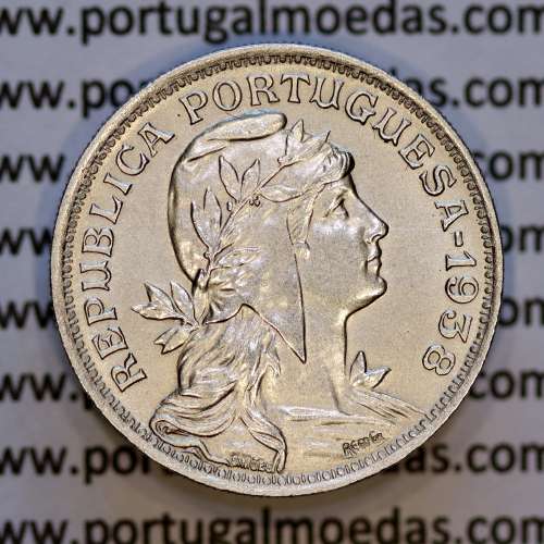 Portugal, Nickel brass coin of 50 Centavos 1938 of Portuguese Republic, (AU), World Coins Portugal KM577